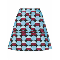 La Doublej Minissaia com estampa geométrica - Azul