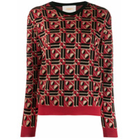 La Doublej Suéter com estampa geométrica - Vermelho