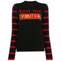 La Doublej Suéter Vibration com slogan de tricô - Preto