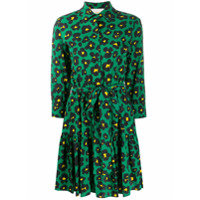 La Doublej Vestido Bellini com estampa leopardo e floral - Verde