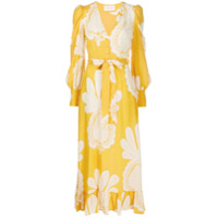 La Doublej Vestido de seda com estampa de abacaxi - Amarelo