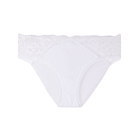 La Perla Calcinha com recorte de renda floral - Branco