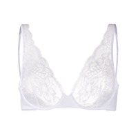 La Perla Sutiã translúcido com renda floral - Branco