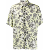 Laneus Camisa mangas curtas com estampa floral - Amarelo