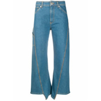 LANVIN Calça jeans cropped com recortes - Azul