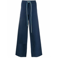 LANVIN Calça jeans pantalona com amarração na cintura - Azul