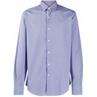 LANVIN Camisa com estampa de micro xadrez - Azul