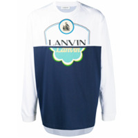 LANVIN Camiseta mangas longas com estampa de logo - Azul