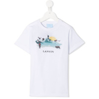 LANVIN Enfant Camiseta com logo contrastante - Branco