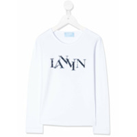 LANVIN Enfant Camiseta com logo de paetês - Branco