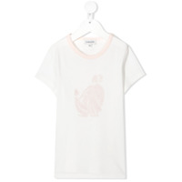 LANVIN Enfant Camiseta mangas curtas com bordado - Branco