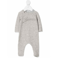 LANVIN Enfant MacacÃ£o de tricÃ´ com logo bordado - Cinza