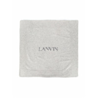 LANVIN Enfant Manta de cashmere com logo bordado - Cinza