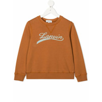 LANVIN Enfant Moletom com estampa de logo - Marrom