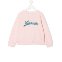 LANVIN Enfant Moletom com logo bordado - Rosa