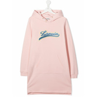 LANVIN Enfant Vestido com logo bordado e capuz - Rosa