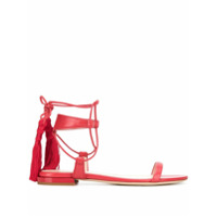 LANVIN Sandália com detalhes de tassel - Vermelho