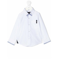 Lapin House Camisa slim com patch de logo - Branco