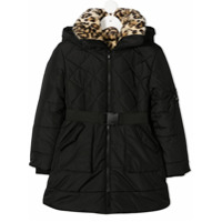 Lapin House Casaco com capuz e cinto - Preto