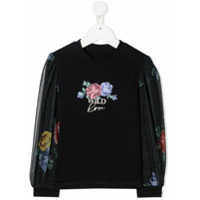 Lapin House Moletom com estampa de rosas - Azul