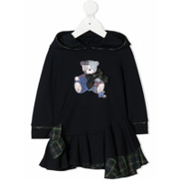 Lapin House Vestido com bordado Teddy Bear - Azul