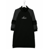 Lapin House Vestido mangas longas com slogan - Preto
