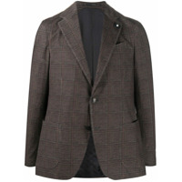 Lardini Blazer com abotoamento simples e padronagem xadrez - Marrom