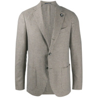 Lardini Blazer com padronagem xadrez e dois botões - Neutro