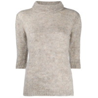 Lardini fluffy knit jumper with short sleeves - Neutro