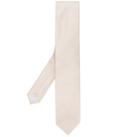 Lardini Gravata de seda com padronagem trançada - Branco