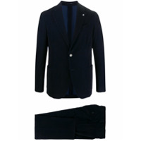 Lardini textured single-breasted suit - Azul