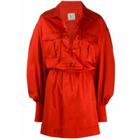 L'Autre Chose Chemise midi com amarração - Vermelho