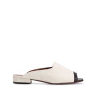 L'Autre Chose Mule com efeito de pele de crocodilo e salto 20mm - Branco