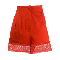 L'Autre Chose Short cintura alta com acabamento de renda - Vermelho