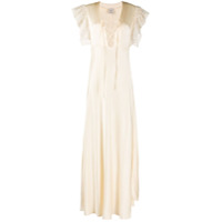 L'Autre Chose Vestido com babados nas mangas e detalhe de amarração - Amarelo