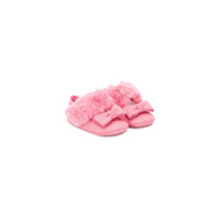 Le Bebé Enfant bow-embellished slippers - Rosa