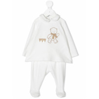 Le Bebé Enfant Macacão com logo bordado Teddy Bear - Branco