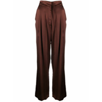 Le Kasha Sansha wide-leg silk trousers - Marrom