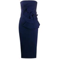 Le Petite Robe Di Chiara Boni Vestido midi com estampa floral e detalhe de laço - Azul