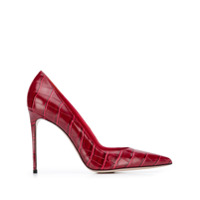 Le Silla Sapato bico fino com efeito pele de crocodilo - Vermelho
