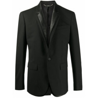 Les Hommes Blazer com acabamento de couro - Preto