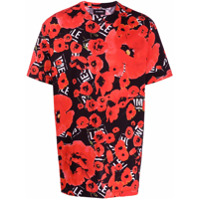 Les Hommes Camiseta com estampa floral - Vermelho