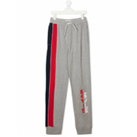 Levi's Kids Calça esportiva com logo e listras na lateral - Cinza