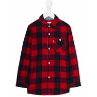 Levi's Kids Camisa com estampa xadrez - Vermelho