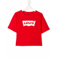 Levi's Kids Camiseta decote careca com estampa de logo - Vermelho