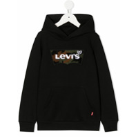 Levi's Kids Moletom com capuz e estampa de logo - Preto
