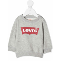 Levi's Kids Suéter mangas longas com estampa de logo - Cinza