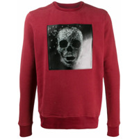 Limitato skull print crew neck sweatshirt - Vermelho