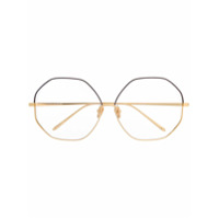 Linda Farrow Armação para óculos hexagonal - Dourado