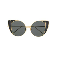 Linda Farrow Óculos de sol oversized - Dourado